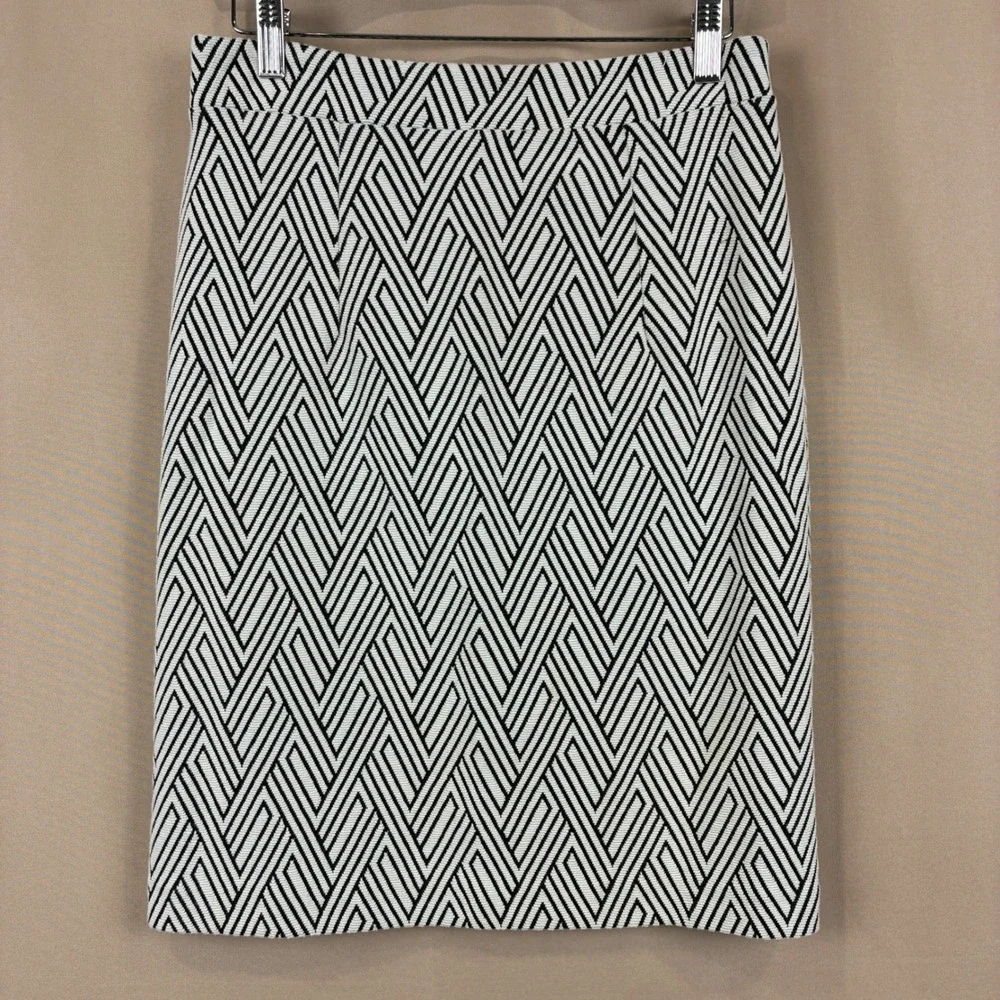 Banana Republic 4 Cotton Geometric Chevron Mod Office Professional Mini Skirt - Picture 2 of 10